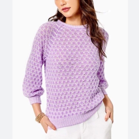 Lilly Pulitzer Sweaters - Lilly Pulitzer Corabelle Sweater Purple Iris Honeycomb